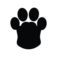 Black silhouette of animal paw print isolated on white background image