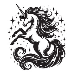 Unicorn Silhouettes Vector
