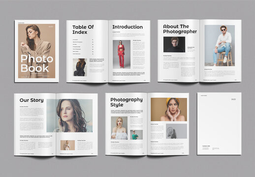 Photography Book Layout Template Design