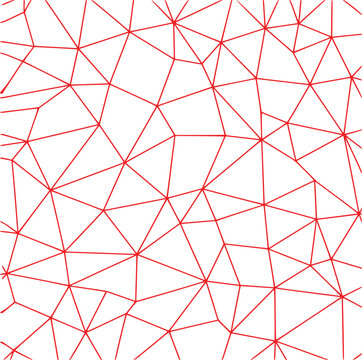 Abstract Red Geometric Network Pattern on White Background
