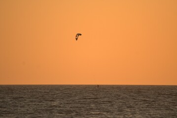 Huelva beach, La Antilla at sunset, Spain