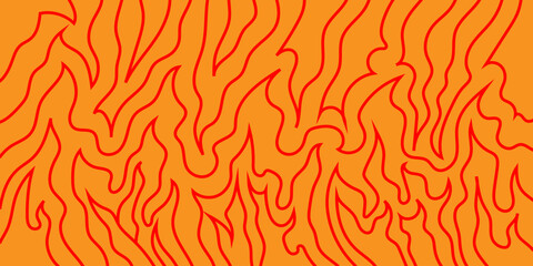 Abstract Organic Flame Pattern on Vibrant Orange Background