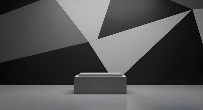 Minimalist Product Display - Geometric Backdrop and Platform for Showcase.