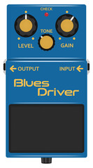 Blues Driver stompbox vector illustration.