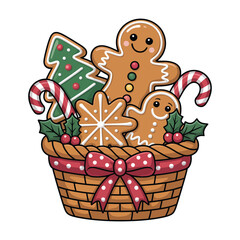 Christmas Gingerbread Cookie Vector Illustration