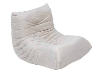 Contemporary beige modular armchair on a white background. Comfortable, luxury interior design...