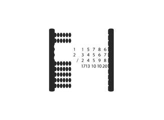 Abacus and numbers icon set