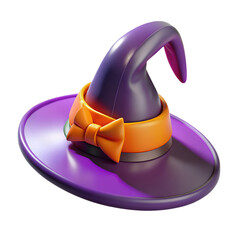 Purple Witch Hat with Orange Bow