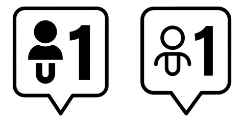 Illustration of a follower notification icon, social media follower notification symbol