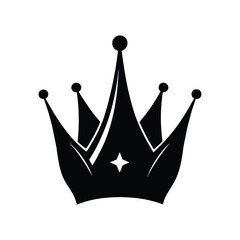 Crown Black Silhouette Vector Illustration