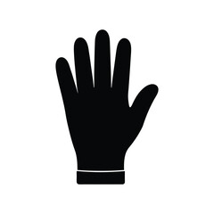 Glove Black Silhouette Vector Illustration