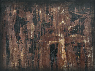 Distressed wooden surface showing grunge paint texture