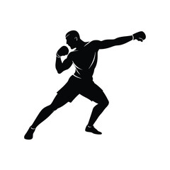 Boxer Throwing Punch Raw Power Vector Illustration