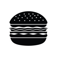 Burger Silhouette Layered Shape Vector Illustration