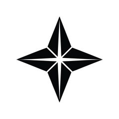 Obraz premium Star Silhouette Logo Solid Black Vector Illustration