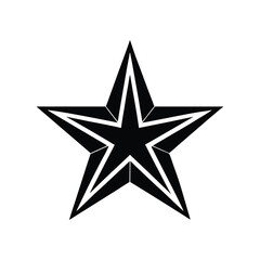 Obraz premium Star Silhouette Logo Bold Clean Five Point Vector Illustration