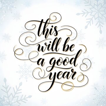 This will be a good year lettering on white background isolated on white background