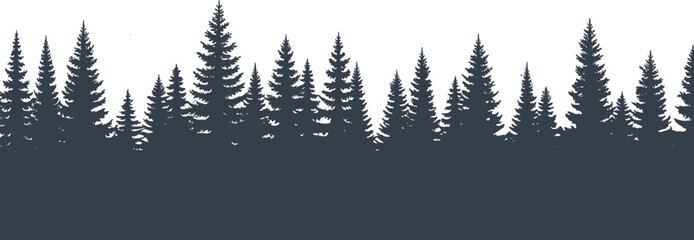 Forest, silhouette, pine tree, coniferous, natureillustration, environment, scenic, tranquil, woodland © Its Morsed here