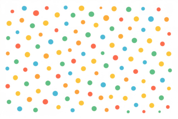 Colorful polka dot pattern on transparent background