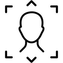 Facial Recognition Scan Line Icon