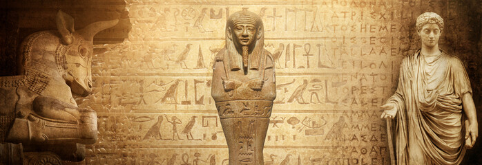 The ancient world. Three ancient civilizations: Sumerian, Egyptian, and ancient Rome. A historical backdrop. Akkadian, Babylonian, and Assyrian civilizations, Rome, Byzantium, and Egypt.