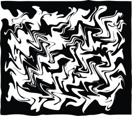 Black and White Abstract Wavy Pattern Vector Background