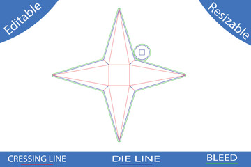 Star Shaped Box Die Cut Template packaging star box