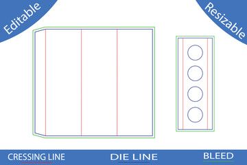 Tri Fold Brochure Template With Circular Cutouts Die Line And Bleed