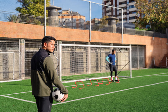 Soccer players during training 