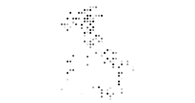 Motion Design Dots Swarming to Construct Italy Border Animation