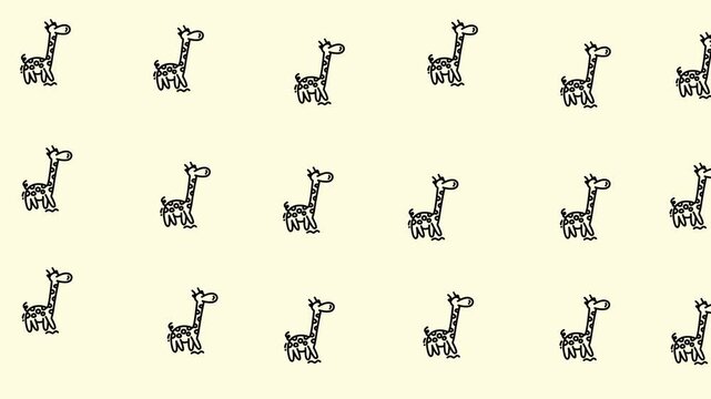 Looping pattern animal giraffe on pastel color, perfect for background designs, textiles, stationary, and digital wallpapers with an animal theme