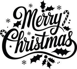 Merry Christmas creative Calligraphy design Vector illustration