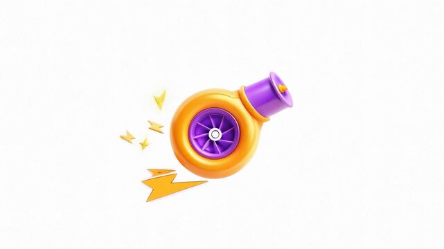 A colorful cartoon horn emitting sound waves and lightning bolts against a white background.