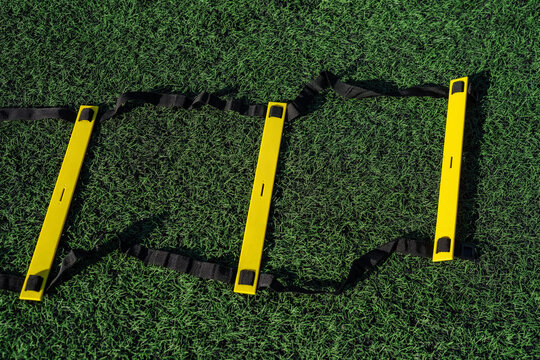 Agility ladder on grass