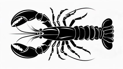 Black lobster graphic icon vector illustration isolated on white background.