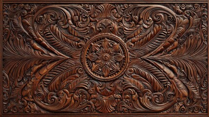 Obraz premium step into the luxurious world of mahogany wood grain as deep intricate patterns weave a tale of opulence and enduring beauty