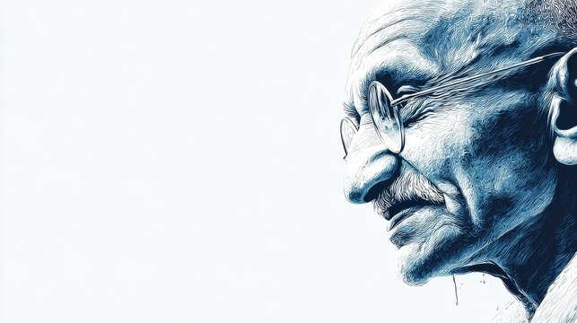 minimalist flyer template for 2nd october gandhi jayanti featuring mahatma gandhis profile and freedom theme