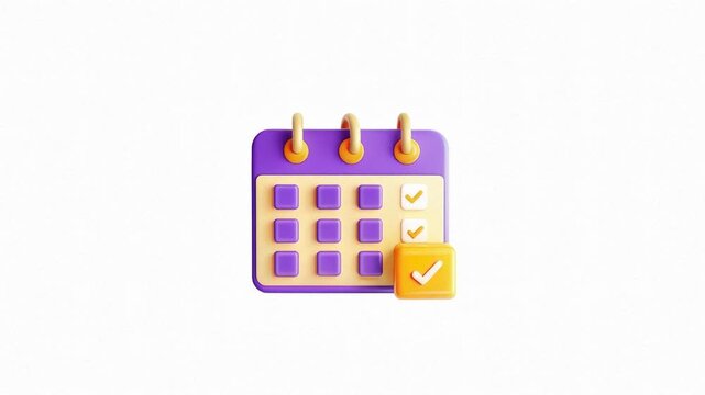A colorful calendar icon with checkboxes and a modern design.