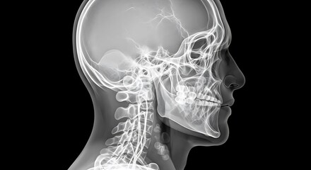 Human Skull X-Ray - Medical Imaging and Anatomical Study.