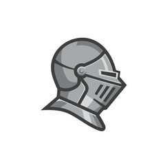 Stylized Knight's Helmet Vector Illustration in Grey Tones