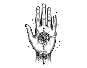 Detailed handprint, intricate design