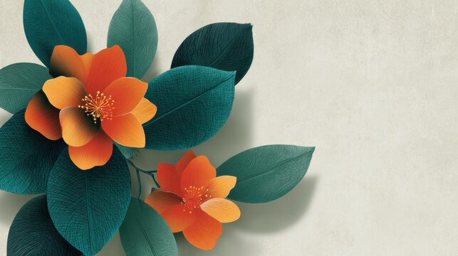 gandhi jayanti minimalist floral design with abstract leaves and flowers