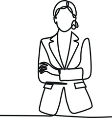 Continuous one line drawing, business partners, clients shaking hands, concluding a deal, an agreement. Business concept. Vector graphic illustration of one line drawing