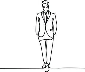 Continuous one line drawing, business partners, clients shaking hands, concluding a deal, an agreement. Business concept. Vector graphic illustration of one line drawing