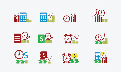 Business and finance icons set