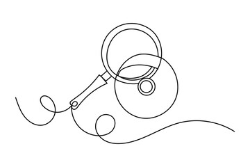 Frying pan continuous one line drawing minimalist kitchen utensil outline vector illustration