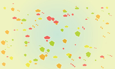 Abstract Geometric Shapes in Yellow Orange and Red on Pale Background