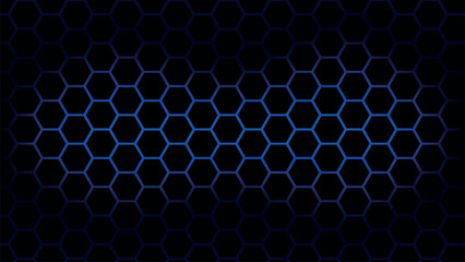 Abstract blue light hexagon line in grey modern luxury futuristic background vector illustration.