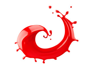 red paint splash isolated on a white background. 3d render