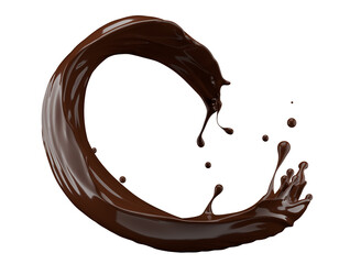 chocolate splash isolated on a white background. 3d render